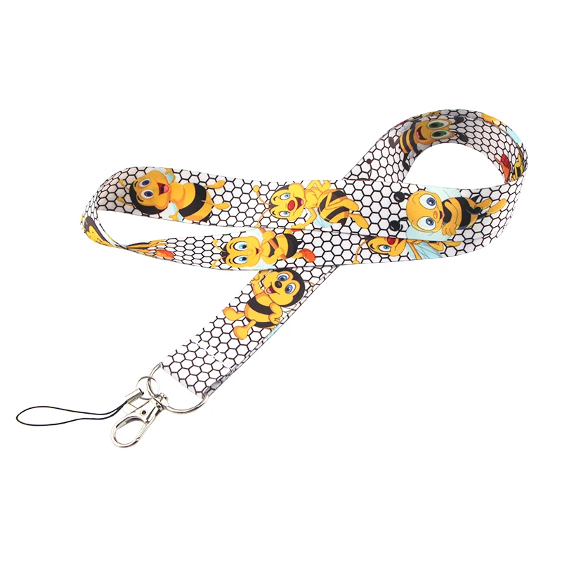 PC392 Bee Lanyards ID бейдж держатель ID карты пропуск мобильный телефон ремешки бейдж держатель для ключей брелок