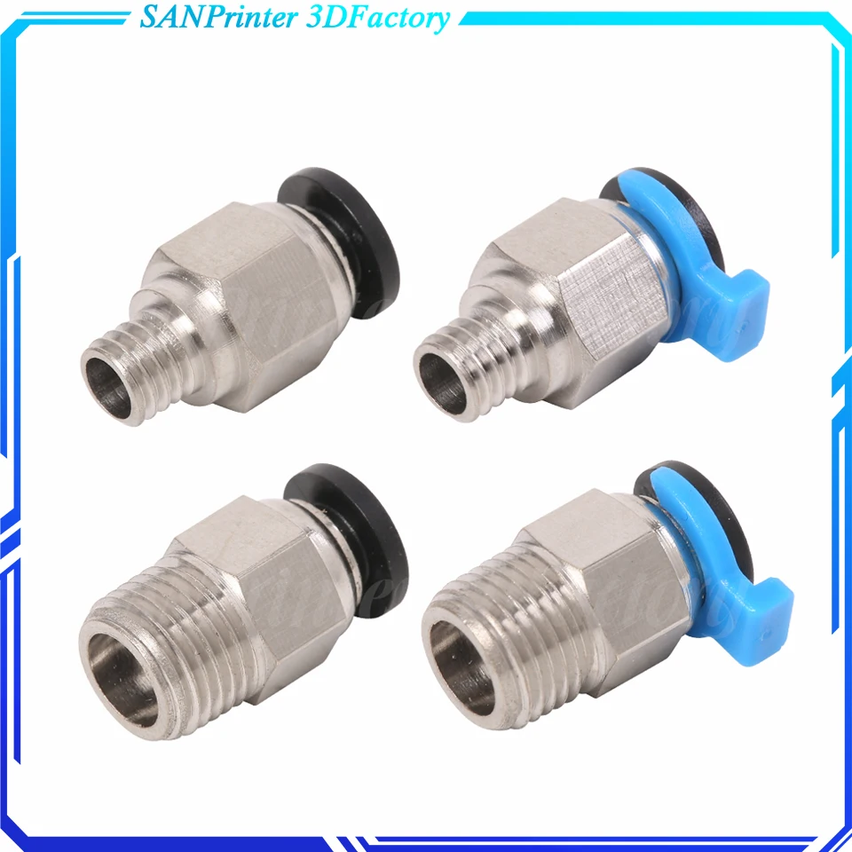 Pneumatic Connectors Extruder V6 V5 J-head Hotend for OD 4mm PTFE Tube Quick Coupler j-head Fittings 3D Printer Parts