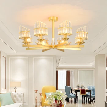 

copper Modern luxury glass chandelier lighting 6-15 heads nordic hang lamp living dining room bedroom indoor light fixture