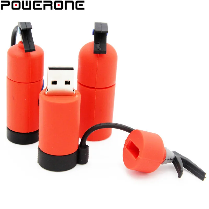 POWEONE мультяшный Огнетушитель флеш накопитель 4 ГБ 8 16 32 64 противопожарный usb флешки
