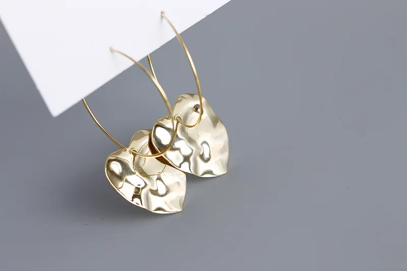 Серьги из серебра 925 пробы, модные, вогнутые, выпуклые, в форме сердца, Преувеличенные, крупные серьги для темпераментных женщин, девушек, серебряные серьги jewe