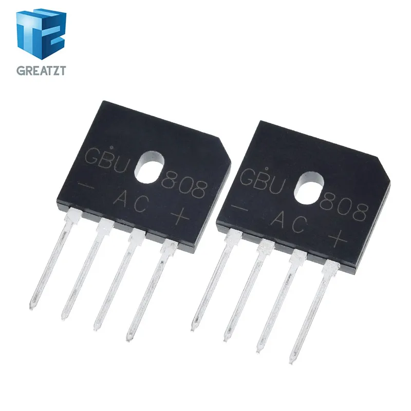 GREATZT 5Pcs GBU808 800V 8A power Diode Bridge Rectifier | Электронные компоненты и принадлежности