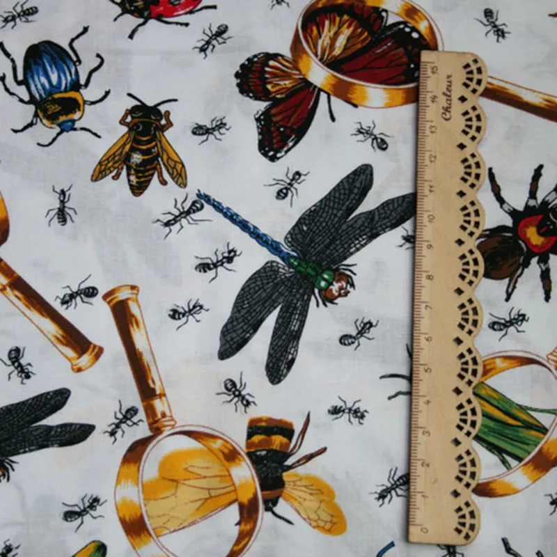 Mariposa Poli Algodón por medio metro de tela floral con oferta de descuento