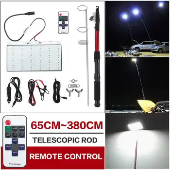 

NEW 3.8M 12V Telescopic LED Fishing Rod Outdoor Lantern Remote Control 12000LM Camping Lamp Light for Road Trip Travelling