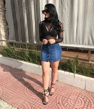 

2022 New Summer Denim Short Skirt For Women Fashion Casual Button Sexy Mini Jeans Skirt S-2XL Global Drop Shipping