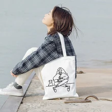 Модные женские мягкие холщовые сумки Новое поступление женские Мультяшные сумки-мессенджеры классические сумки-тоут сумки через плечо