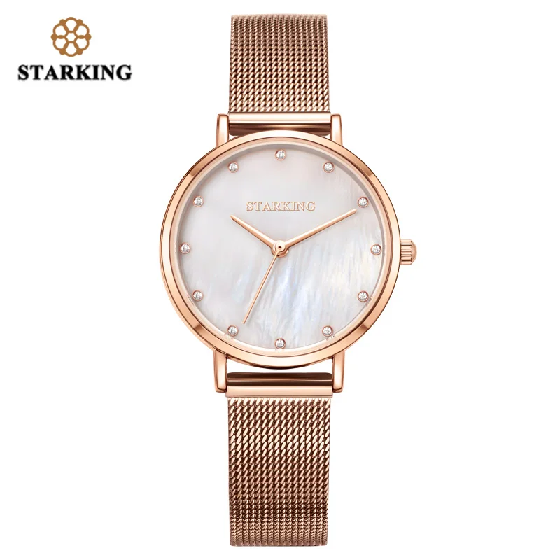 TL0932MS31 STARKING Модные женские кварцевые часы 30 мм Малый размер женские наручные часы водонепроницаемый корпус сетка на окно ремень часы с сапфировым стеклом - Цвет: TL0932MS31