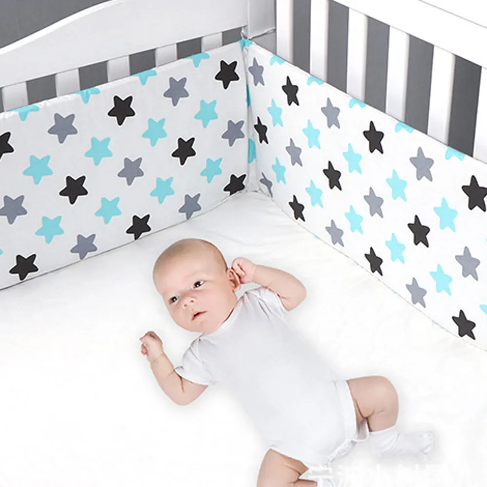 Baby Crib Bumper Breathable Nursery Pads for Standard Cribs Folding