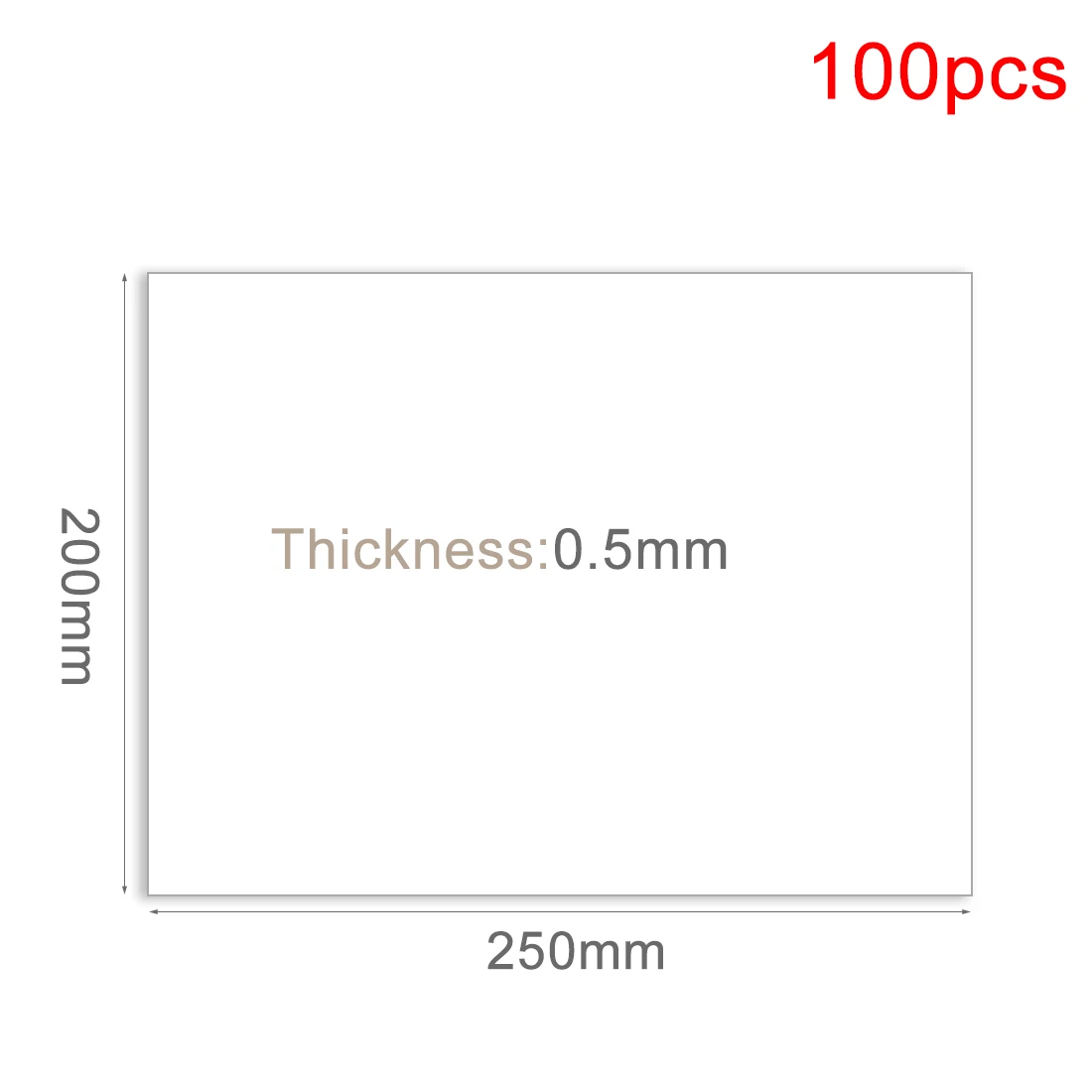 100 шт 0,5x250x200 мм инженерные пластиковые листы доски для Хо/ч весы поезд демонстрационный макет-белый