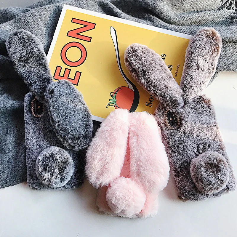 

SUYACS Cute Rabbit Plush Phone Case For Huawei P20 Lite P30 Lite Case For Huawei Mate 20 Lite P20 Pro Brushy Phone Back Cover