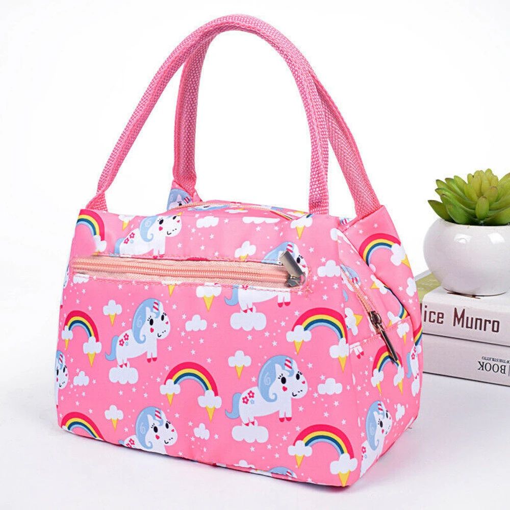 Lunch font b Bag b font Women s Portable Bento Box Alpaca Cactus Unicorn Flamingo Bear