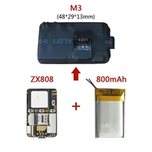 Super Mini Size M3 GPS Tracker GSM AGPS Wifi LBS Locator Free Web APP Tracking Voice Recorder ZX808 PCBA Inside