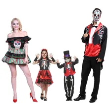 

Day of the Dead Costume For Parent-child Skull Senorita Family Kids And Adult Fancy Dress Outfit Traditional Skeleton Costume Fo