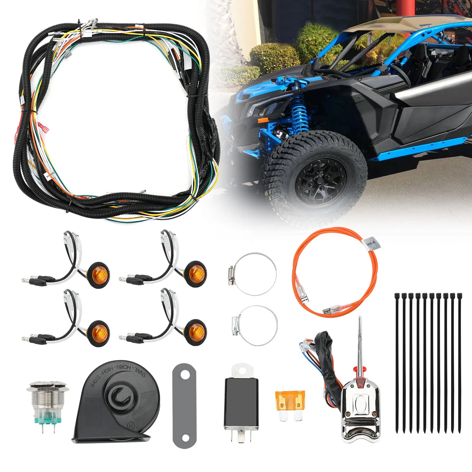 PROD 1005002870006727 UTV ATV KEMIMOTO Universal Plug Play Turn Signal
for Polaris RZR for Can-Am Maverick X3 for Cf Moto for Pioneer for
Arctic Cat