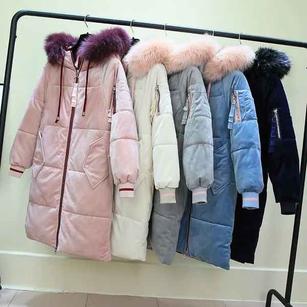 

2019 Winter New Style Korean-style Loose And Plus-sized down Jacket Cotton-padded Clothes Gold Velvet down Coat Casual Thick Cot