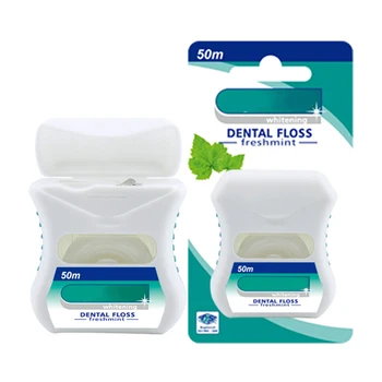 

50m Dental Flosser Oral Care Hygiene Teeth Cleaning Wax Mint Flavored Dental Floss Spool Toothpick Teeth Flosser With Case Adult