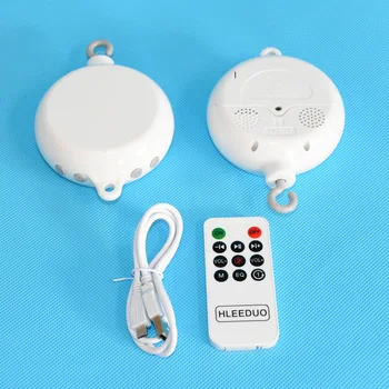 

HIgh Quality Baby Boy Girl Novelty Rattles Toy Rotating Crib Bed Mobile Bell Toy Remote Control Music Box Toy Safe H