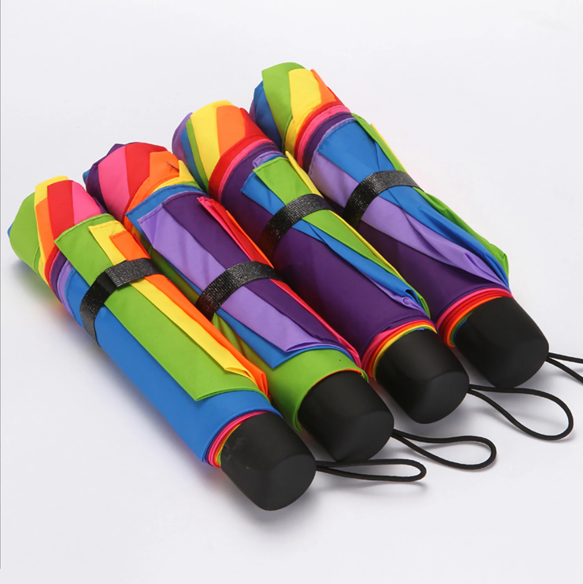 Free logo print personalized Rainbow Parasol Rain Umbrellas customized Business Gift Portable Wind Resistant Folding Umbrella | Дом и сад
