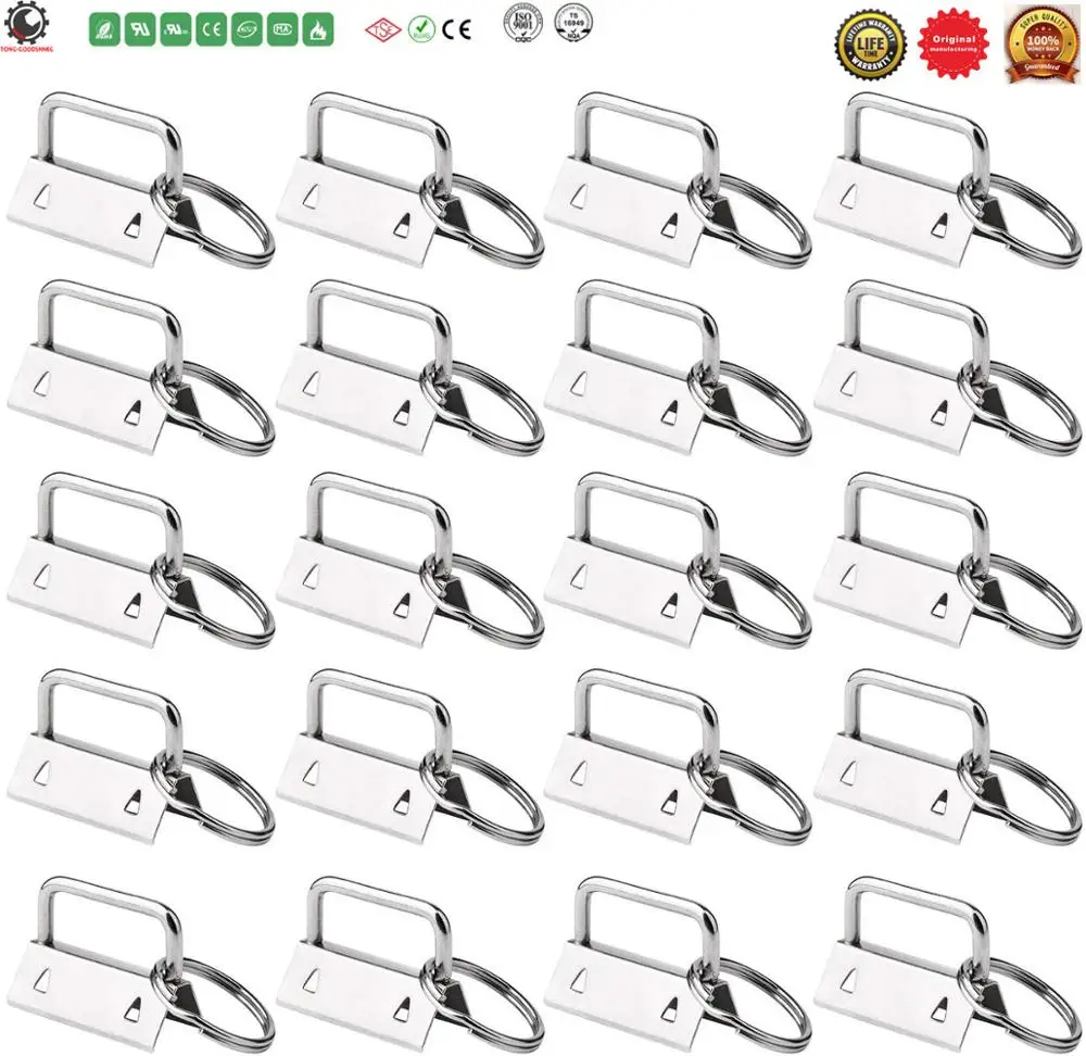 

Key Fob Hardware with Key Rings Sets,Perfect for Bag Wristlets with Fabric/Ribbon/Webbing/Embossed and Other Hand Craft,Sewing