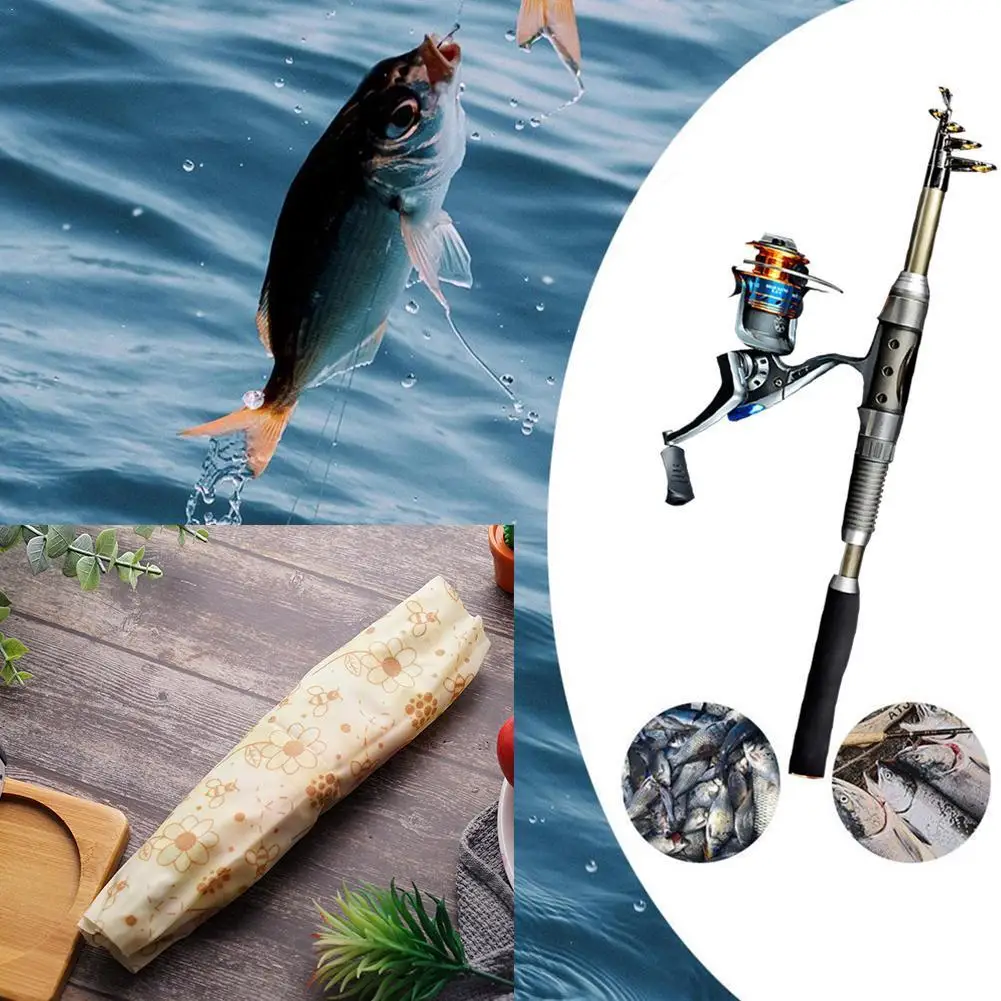 Telescopic Fishing Rod Combo and Reel Full Kit Spinning Head Lures Reel Set Pole Jig Fishing