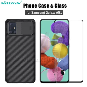 

Nillkin 2-in-1 CamShield Case+Tempered Glass for Samsung Galaxy A51 6.5'' Case Cover Full Coverage Screen Protector A51 Film