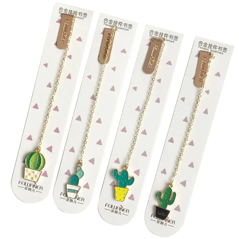 

1PC Cute Cactus Bookmarks For Books Paper Page Marker Stationery School Supplies X6HB
