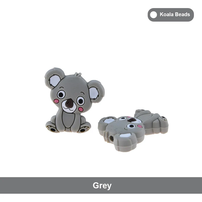 Silicone Koala Beads - Grey
