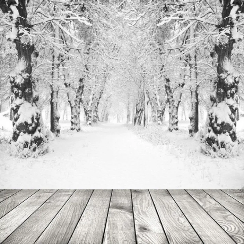 

WHISM Beautiful Woods Snow Photography Background Cloth Photo Cloth 3*5 Feet Furniture Decoration Painting