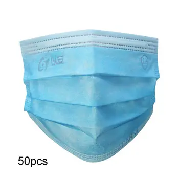 

50pcs Dustproof 3 Layer Disposable Face Mask Non Woven Breathable Mouth Mask 2XPC