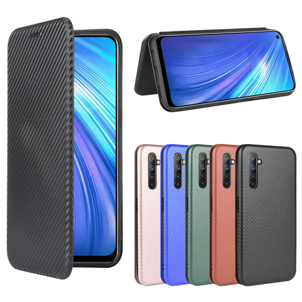 Realme Narzo чехол 6 5 дюймов модные углеродного волокна ПК Жесткий держателя карты