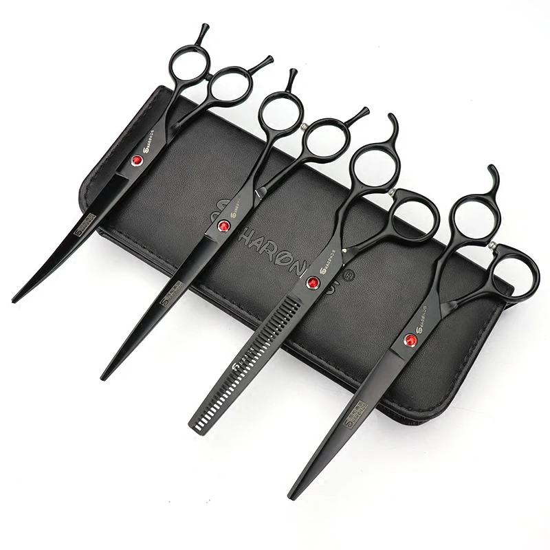 

Pet grooming scissors 7 inch 7.5 inch teddy dog shearing scissors tool kit professional flat shear teeth shearing shears
