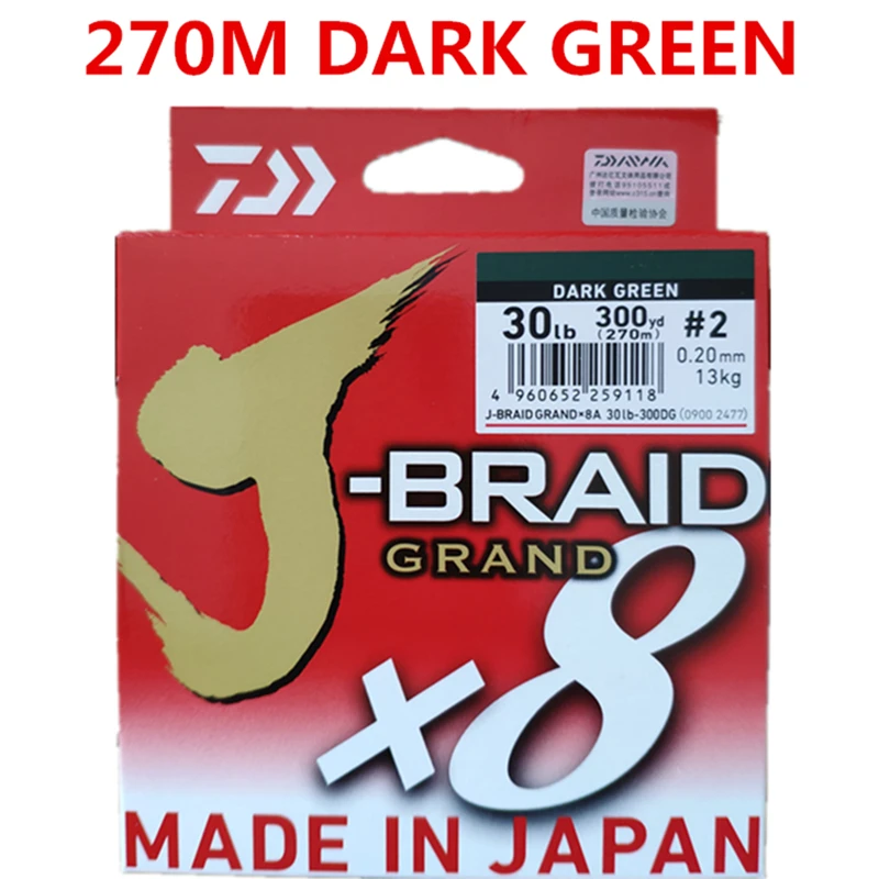 2018 new DAIWA J-BRAID GRAND X8 Braided fishing line PE DARK GREEN  CHARTREUSE GREEN MULTI COLOR Made in Japan
