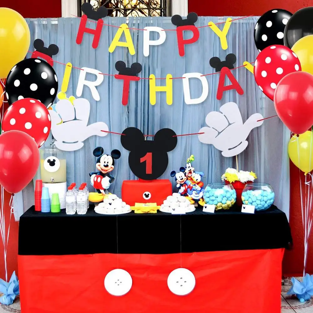 

100 Pack Mickey Mouses Balloons for Baby Birthday Baby Shower Mickey Mouses Theme Party Supplies.