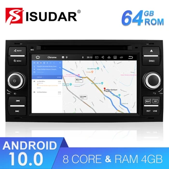 

Isudar 2 Din Auto Radio Android 10 For Ford/Mondeo/Focus/Transit/C-MAX Car DVD Multimedia GPS Player RAM 4GB ROM 64GB DVR DSP FM