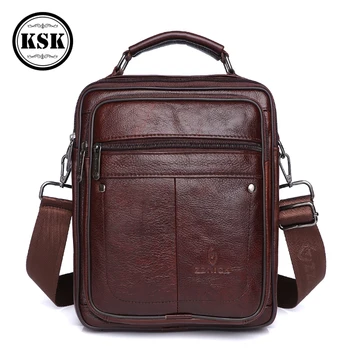 

Men's Messenger Bag Shoulder Bags Genuine Leather Bag Male Belt Bags Luxury Handbag 2019 Fashion Flap Men Shoulder Handbag KSK