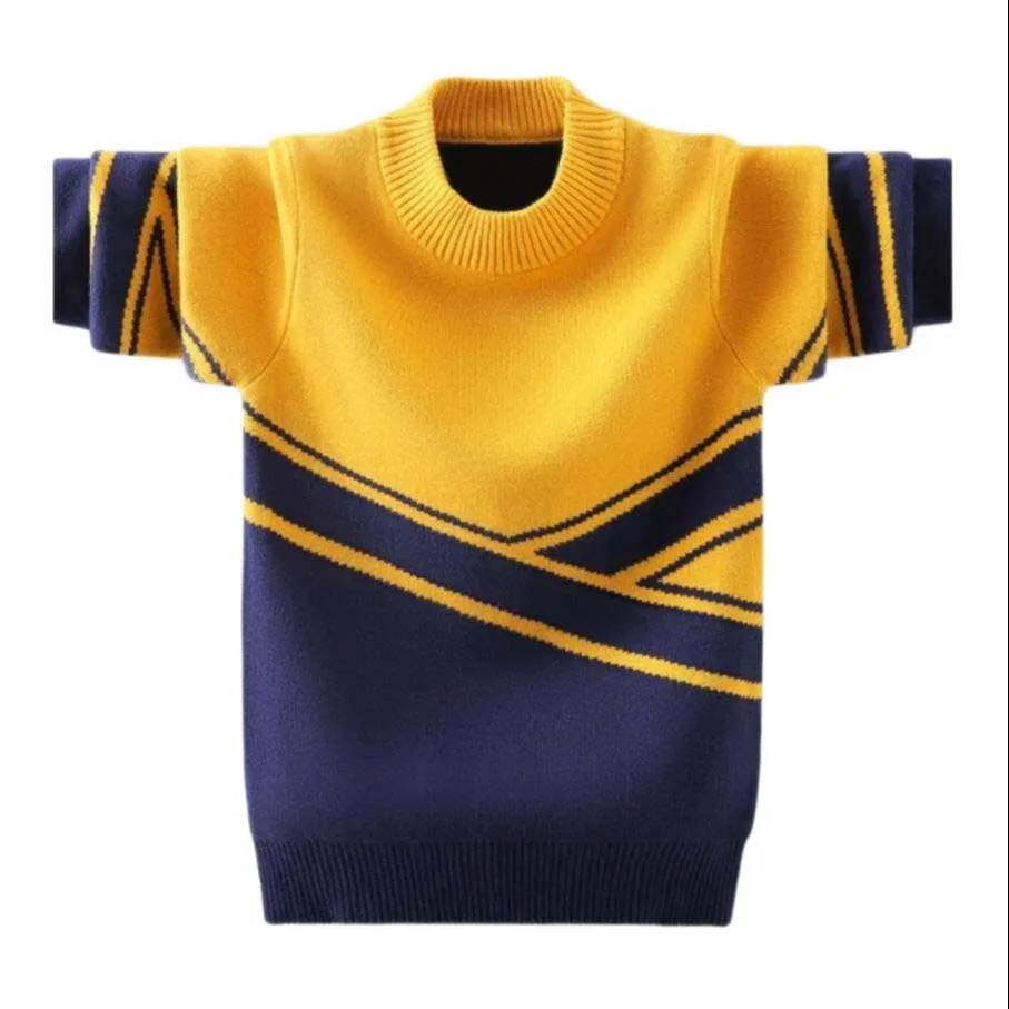 Spring Boys Sweaters 3-17T Kids Warm Jacket Baby Boys Pullovers Long Sleeve Knitted O-neck Quality Teeange Bottoming Shirt