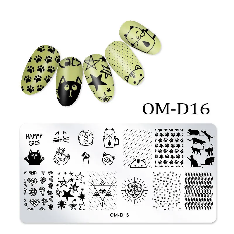 67 Kinds of Stencil Stamping Plates with Animal Plant/Christmas/Pattern/Flower/Symbol/Nature/Creative/Abstract for Lady to Print 4