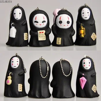 

4 Styles Anime Action Figure No Face Man Key Ring Holder Creative Cartoon Character Silicone Keychain Pendant Bag Decoration Toy