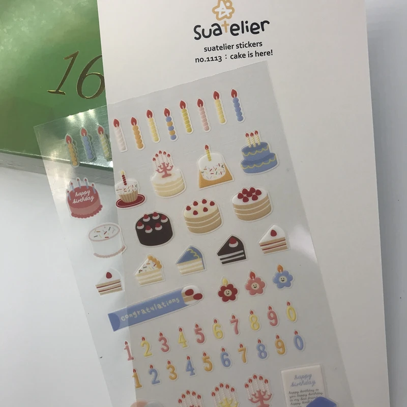 韓国誕生日ケーキpetステッカースクラップブッキング素材カード作る文房具装飾diyの装飾趣味クラフト ステッカー Aliexpress