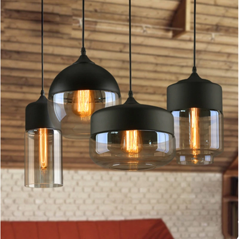 

Nordic Loft LED Glass Pendant Lights Modern Creative dining room Restaurant Droplight