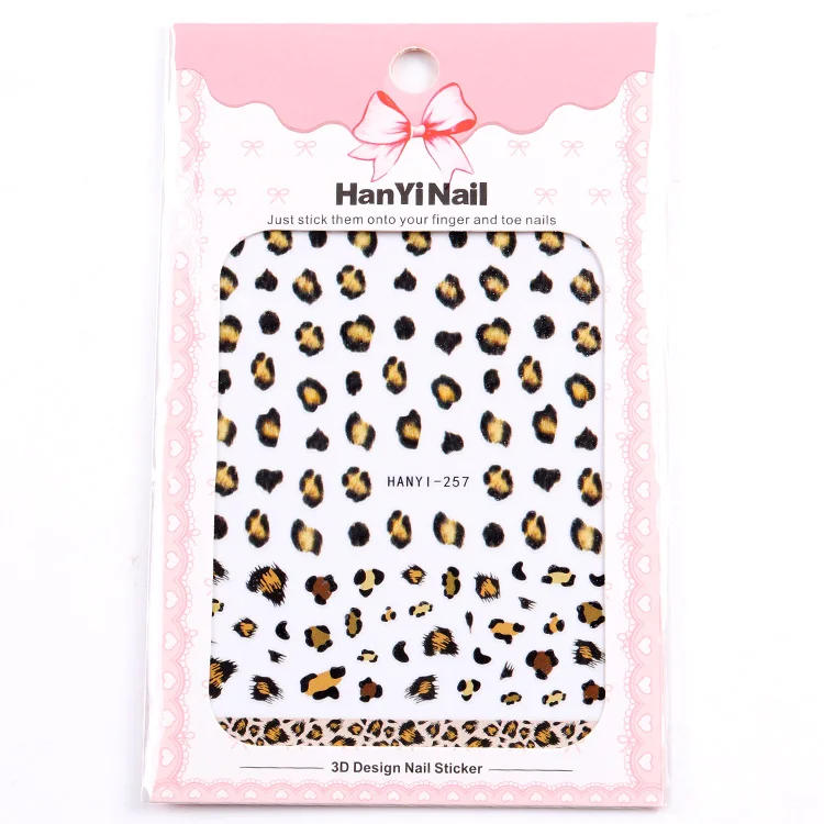 1 sheet/lot Autumn and winter nails leopard stickers three-dimensional Sexy Designs Women Slider Decalsnail decoration nail art - Цвет: TZ85-HANYI257