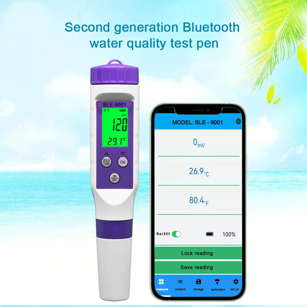 Yieryi Blue Tooth-compatible ORP Meter Mobile APP Online Oxidation Reduction Potential Water Quality Tester ATC -999mV~+999mV |