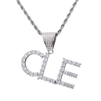 

Hip Hop Custom Name Zircon Iced Out Tennis Letters Chain Pendants & Necklaces For Men Jewelry Rope Cuban Tennis Chain
