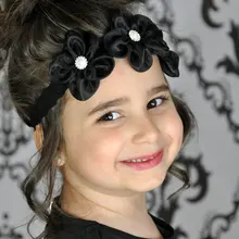 Стиль детская кружевная детская лента для волос шифоновая эластичная повязка для волос с цветами европейские и американские аксессуары для волос