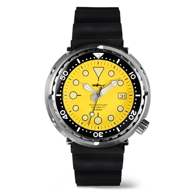 New Automatic Diving Watch Tuna SBBN015 Mechanical Sports 200M Waterproof Luminous Bezel Fashion Men's Watches for Male - Цвет: rubber strap yellow