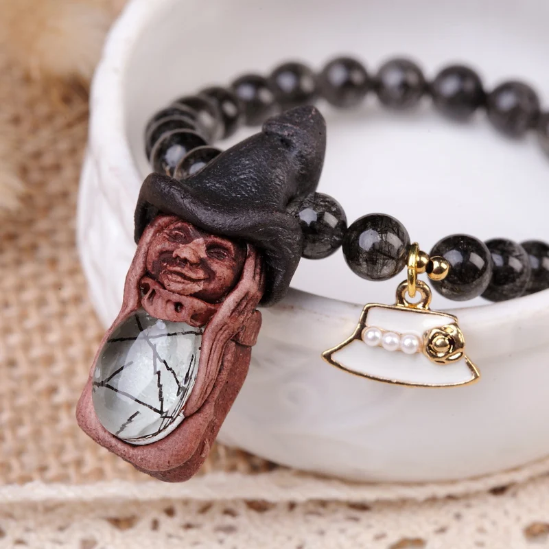 

Nordic Rune Elf Shadow Rune Elf Survival Elf Black Crystal Bracelet Get rid of bad things and have good luck