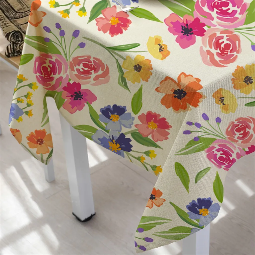 Fresh Flower Pattern Table Cloth Rectangular Tea Table Cover Dining Home Decor Household Accessories New Arrivals Best Selling