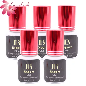 

IB Expert Glue for eyelashes 1-2s Dry Time eyelash extension glue Korea Original Wine red cap False Lash Eyelash black Glue 5ml
