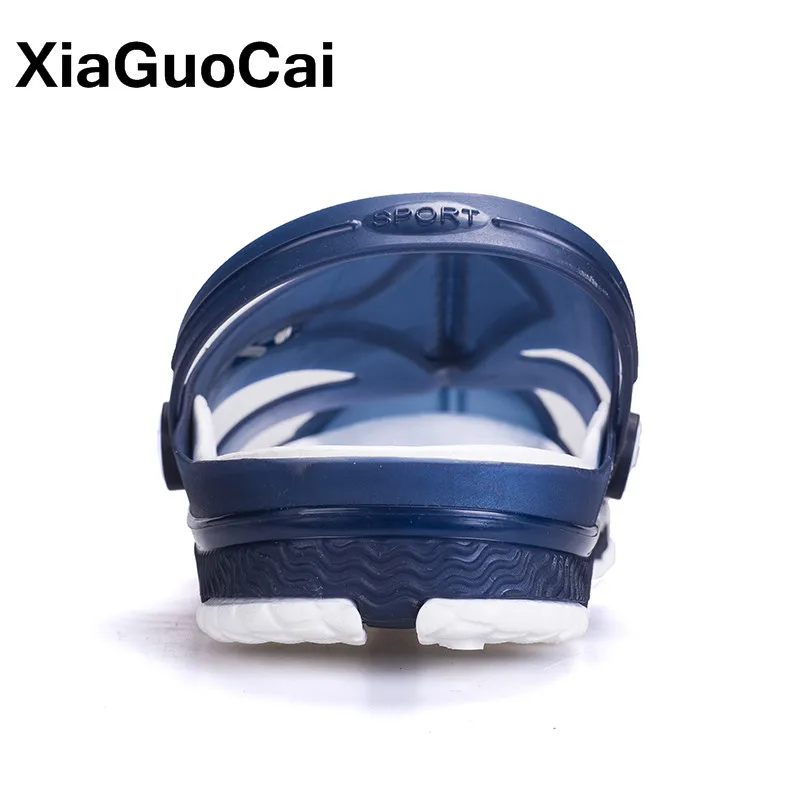 Xiaguocai 2018 Лето Мужские тапочки Slip On Дачная обувь дышащая сандалии плюс Размеры