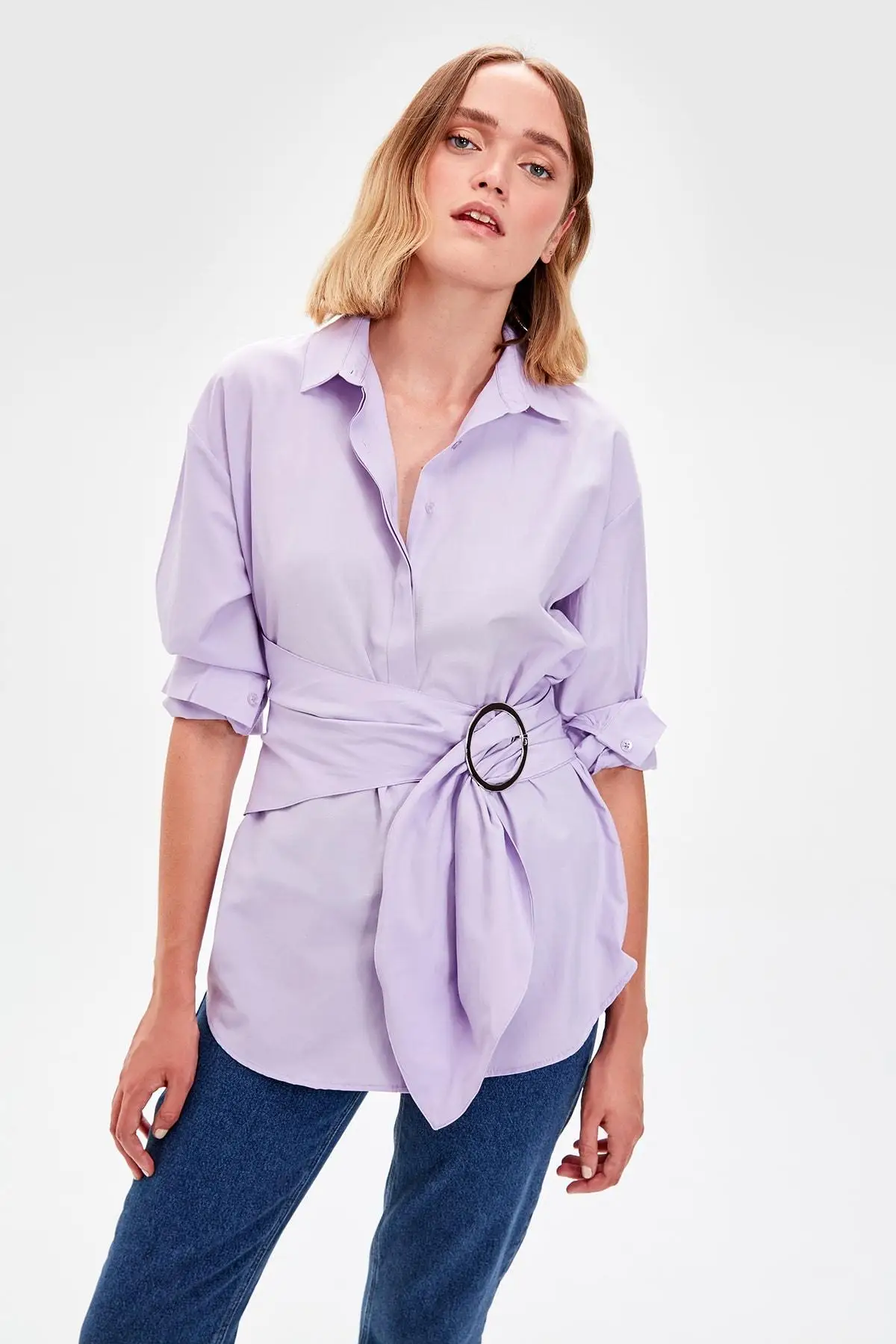 

Trendyol Lilac Buckle Detail Shirt TWOAW20GO0099